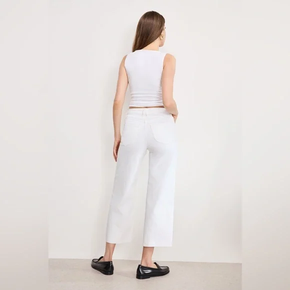 NWT Good American Good Waist Cropped Palazzo Jeans Sz 2/26 - Picture 5 of 12